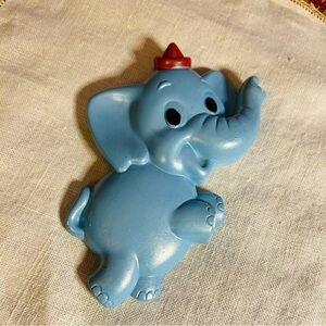 1972 Miller Studio Pearlescent Blue Chalkware Elephant Wall Hanging